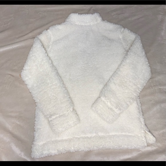 New Directions White Fuzzy Pullover - Picture 2 of 5